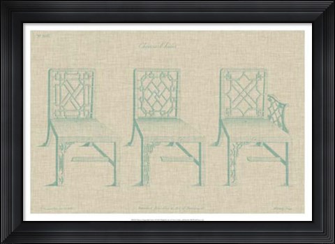 Framed Chinese Chippendale Chairs I Print
