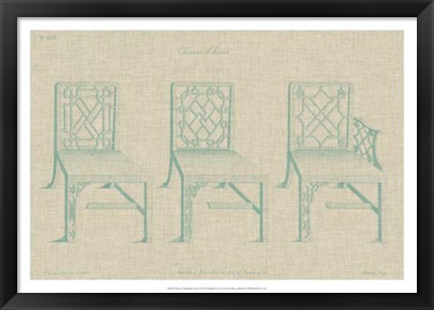 Framed Chinese Chippendale Chairs I Print