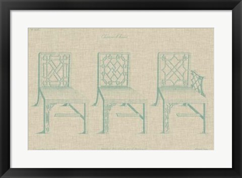 Framed Chinese Chippendale Chairs I Print