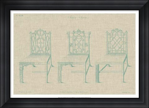 Framed Chinese Chippendale Chairs II Print