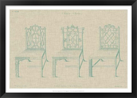 Framed Chinese Chippendale Chairs II Print