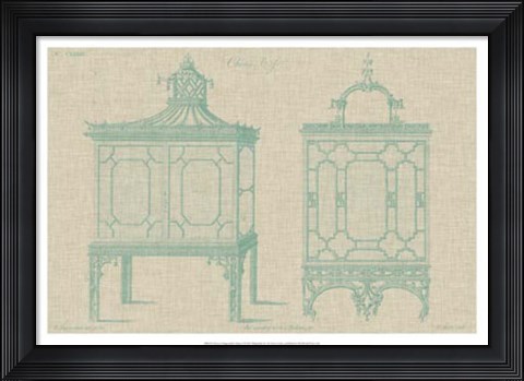 Framed Chinese Chippendale Cabinet I Print