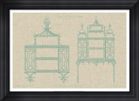 Framed Chinese Chippendale Cabinet II Print