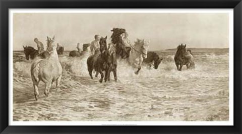 Framed Horses Bathing Print