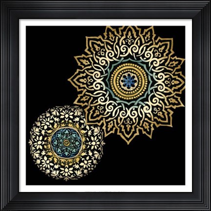 Framed Midnight Rosette I Print