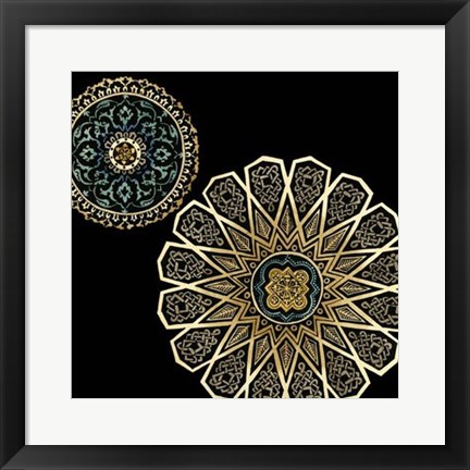 Framed Midnight Rosette II Print