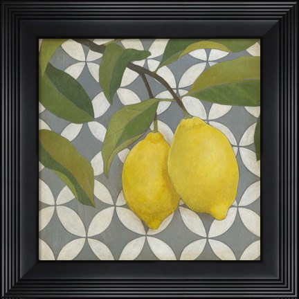 Framed Fruit and Pattern I Print