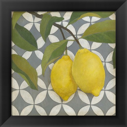 Framed Fruit and Pattern I Print