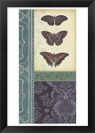 Framed Butterfly Brocade I Print