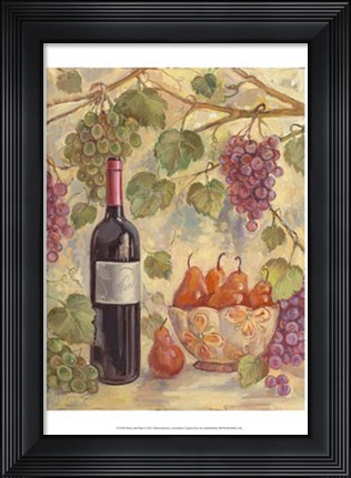 Framed Wine with Pears Print