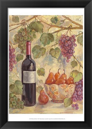 Framed Wine with Pears Print