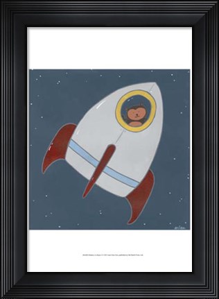 Framed Monkeys in Space I Print