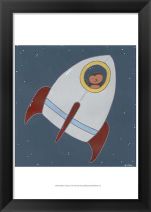 Framed Monkeys in Space I Print