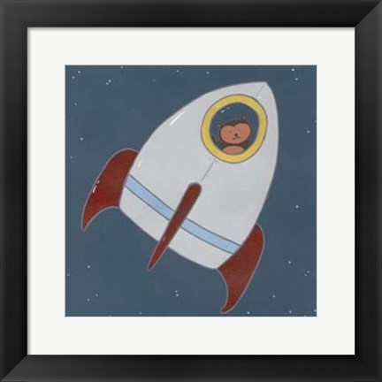 Framed Monkeys in Space I Print