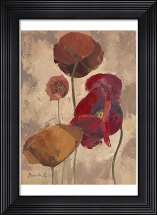 Framed Textured Poppies II Print