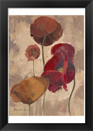 Framed Textured Poppies II Print