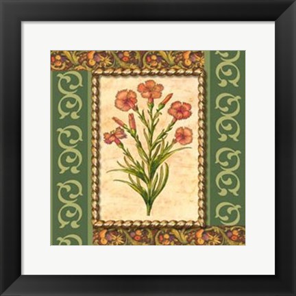 Framed Victorian Floral I Print