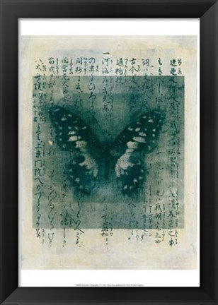 Framed Butterfly Calligraphy I Print