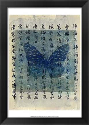 Framed Butterfly Calligraphy II Print