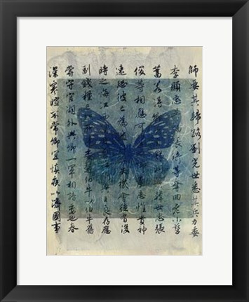 Framed Butterfly Calligraphy II Print