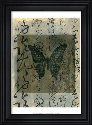 Framed Butterfly Calligraphy III Print
