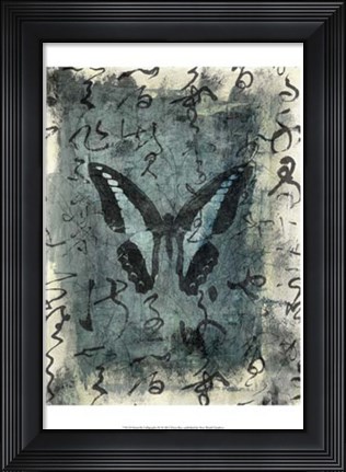 Framed Butterfly Calligraphy IV Print