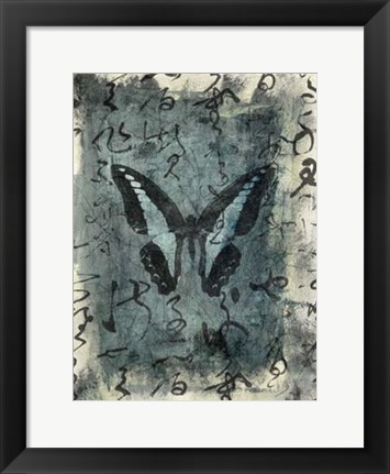 Framed Butterfly Calligraphy IV Print