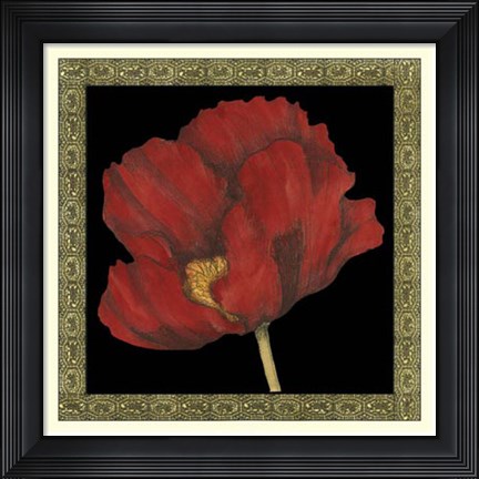 Framed Patterned Flowers II Print