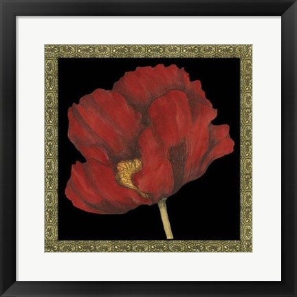 Framed Patterned Flowers II Print