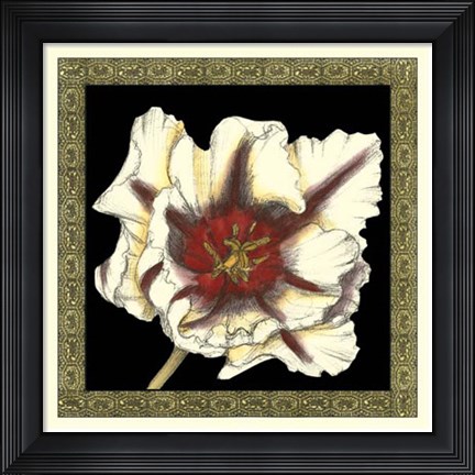 Framed Patterned Flowers III Print