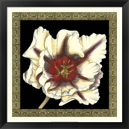 Framed Patterned Flowers III Print