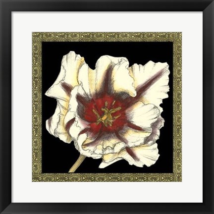 Framed Patterned Flowers III Print