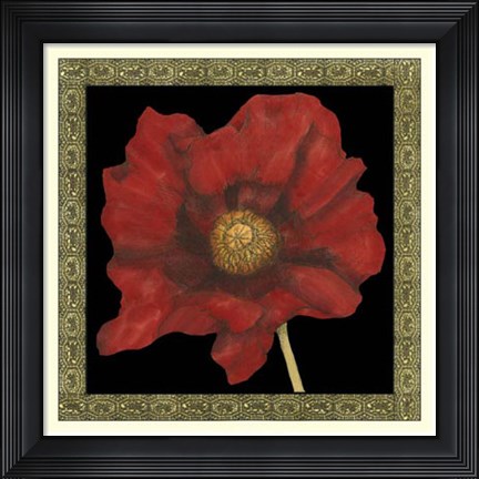 Framed Patterned Flowers IV Print