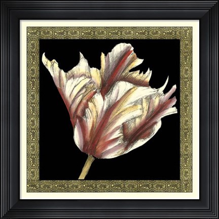 Framed Patterned Flowers V Print