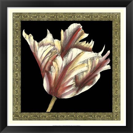 Framed Patterned Flowers V Print