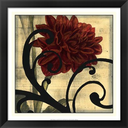 Framed Dahlias &amp; Scrolls III Print