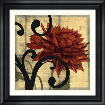Framed Dahlias &amp; Scrolls IV Print