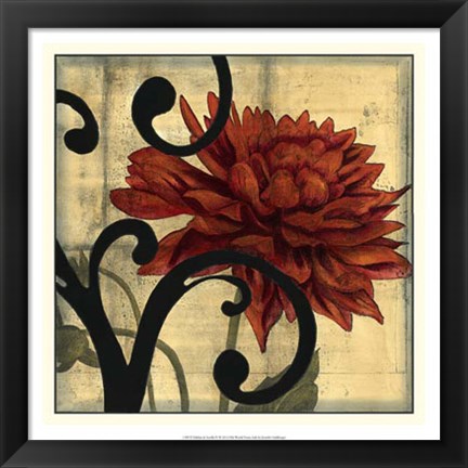 Framed Dahlias &amp; Scrolls IV Print