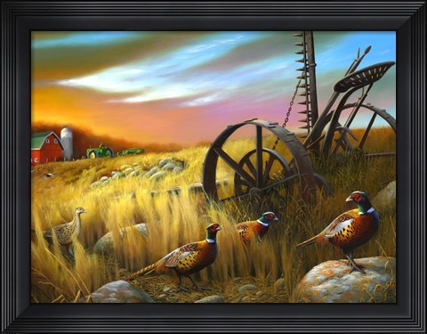 Framed Pheasants I Print