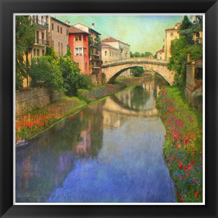 Framed Stream Bridge Print