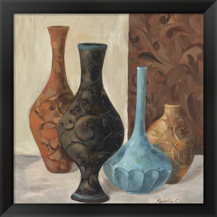 Framed Spa Vases II Print