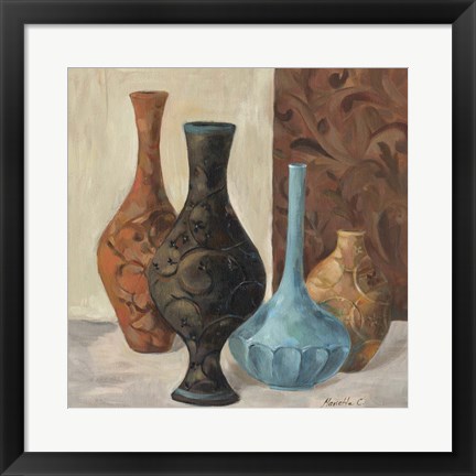 Framed Spa Vases II Print