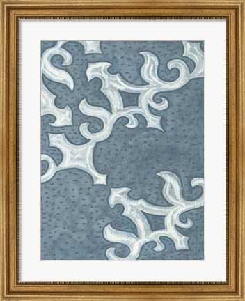 Framed Blue Ornament II Print