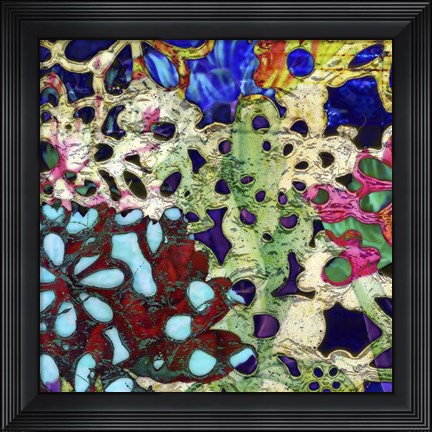 Framed Bejeweled Woodblock II Print