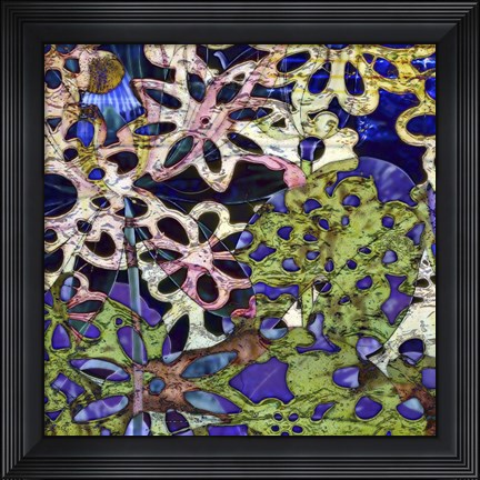 Framed Bejeweled Woodblock III Print