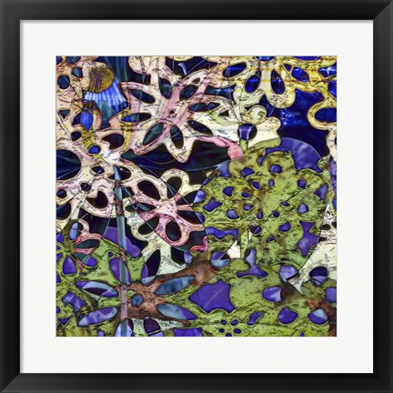 Framed Bejeweled Woodblock III Print