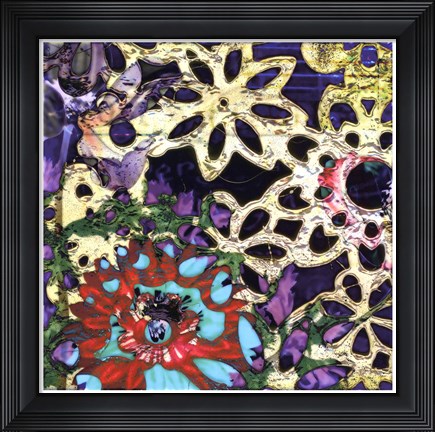 Framed Bejeweled Woodblock IV Print