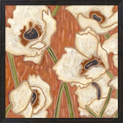 Framed Persimmon Floral III Print