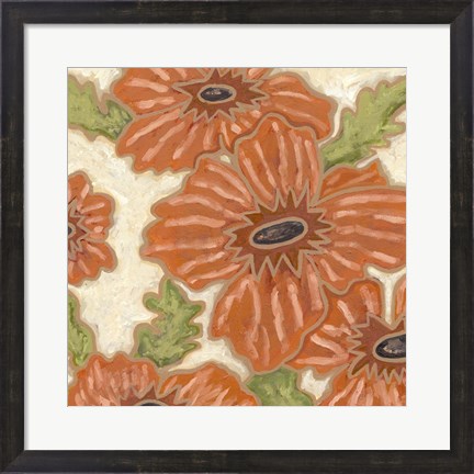 Framed Persimmon Floral IV Print