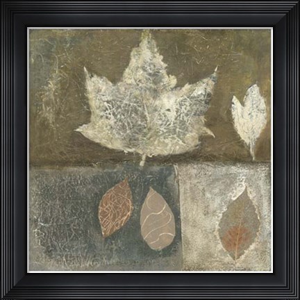 Framed Neutral Leaves I Print